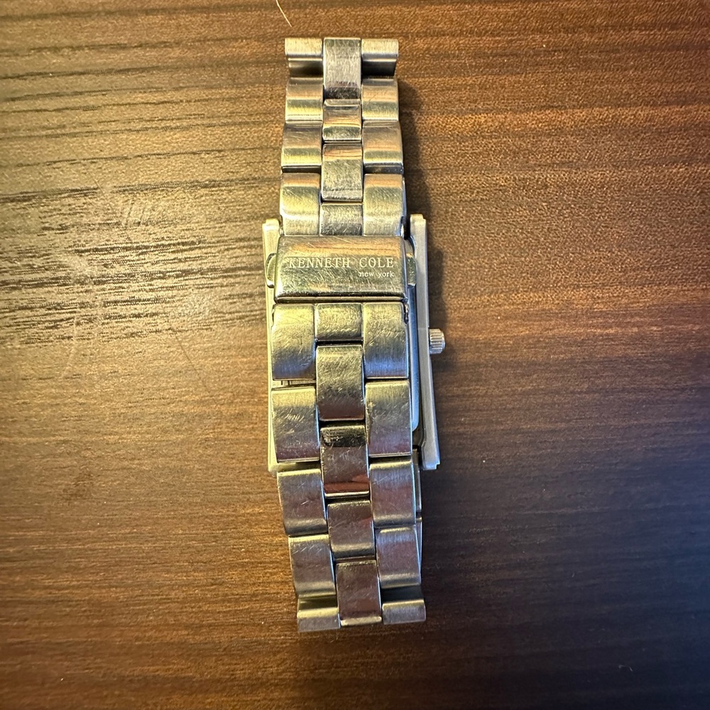 Kenneth Cole Rectangular Silver Watch With Black … - image 3